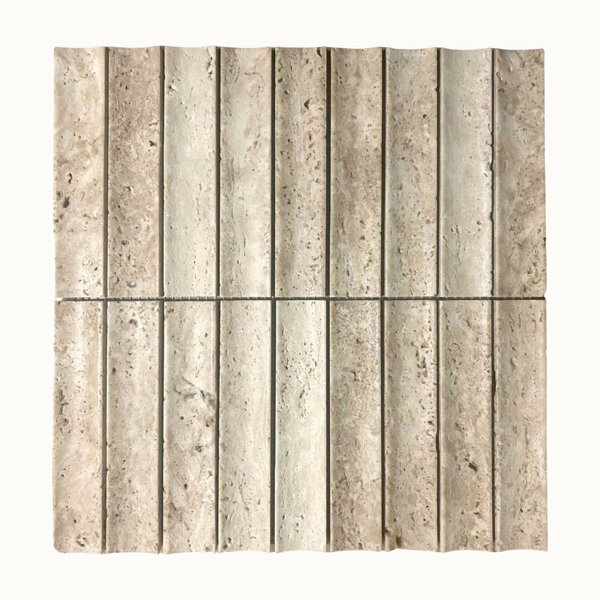 Santal Concave Travertine Mosaic Tile - Tisa Home