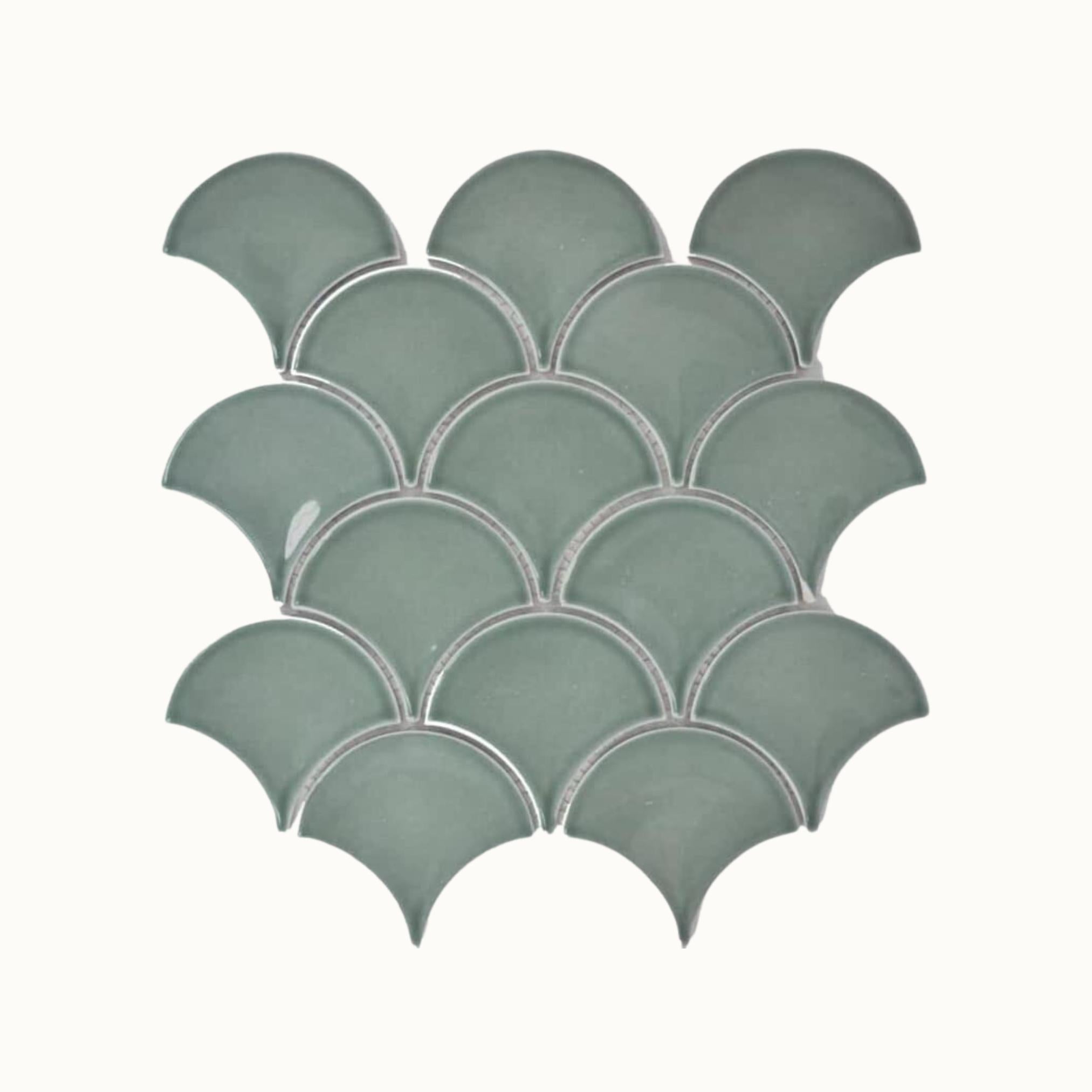 Sage Gloss Fish Scale Tile - Tisa Home